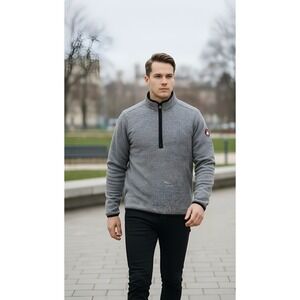 Canada WeatherGear Men's XXL Gray Long Sleeve Top Pullover 1/4 Zip Outdoor